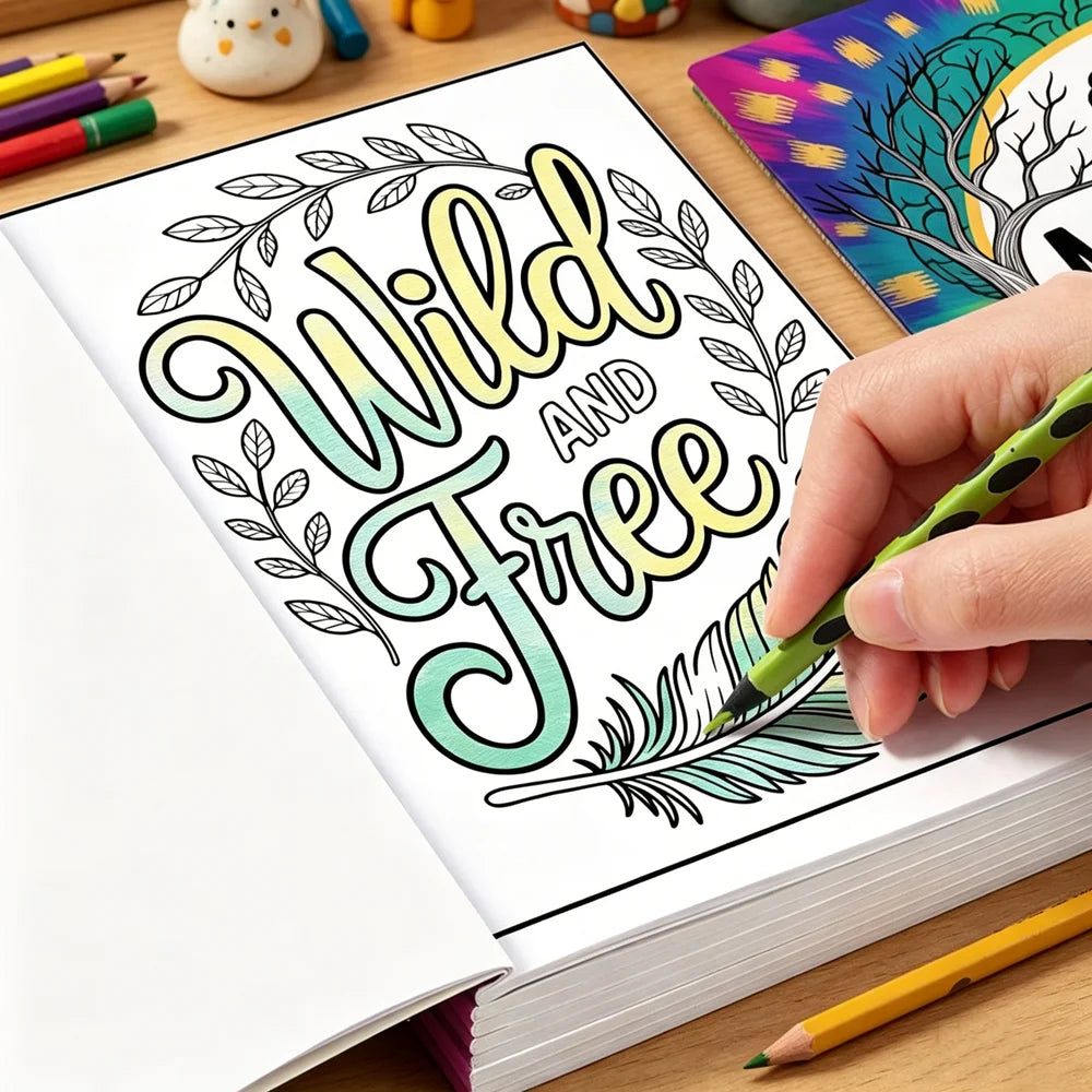 28‑Page Mental Health Coloring Book for Adults, Inspirational Mindfulness Line Art Tracing & Coloring Pages