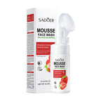 Sadoer Mousse Face Wash packaging with strawberry extract on a white background