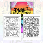 1PC 30-Page Mental Health Coloring Book, Exquisite Floral Patterns, Inspirational Quotes, Stress Relief