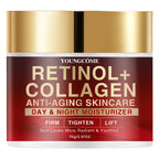 Retinol Collagen Anti-Aging Day Night Serum - Firming Lifting Facial Essence for Youthful Radiance Skin Care Formula with Hydrat