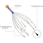 Octopus Head Massager Scratching Scalp Relaxation Relief Body Massager Scratcher Relieves Tension Health Care Tools Random