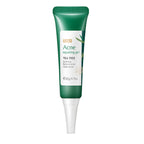 Acne repairing gel tube with green cap on a white background
