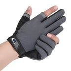 Summer Fishing Gloves For Men And Women Two Finger Cut Touchscreen Anti Slip Sun Proof Breathable Cycling Fitness