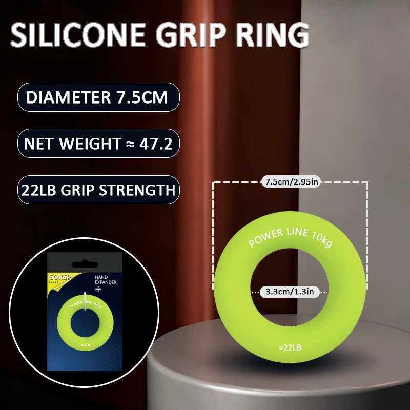Silicone Hand Trainer Finger Gripper Ring Hand Power Gripper Ring Stress Relief Gym Home Workout Exercise Fitness Equipment