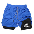 Men's Compression Shorts for Gym and Running Two-In-One Mesh Breathable Quick-Dry Training Shorts