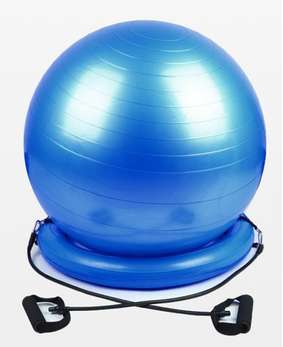 Explosion Proof Yoga Ball With Fixed Base And Handles PVC Exercise Ball For Core Strength And Balance - Muliva