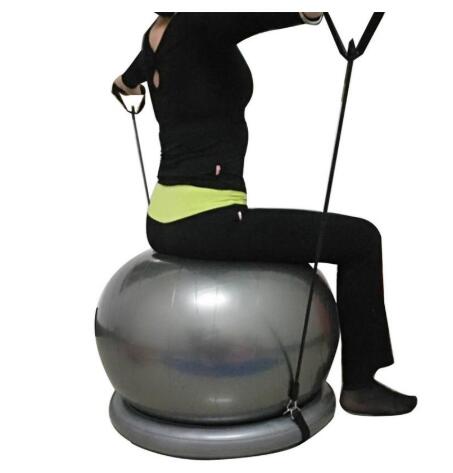 Explosion Proof Yoga Ball With Fixed Base And Handles PVC Exercise Ball For Core Strength And Balance - Muliva