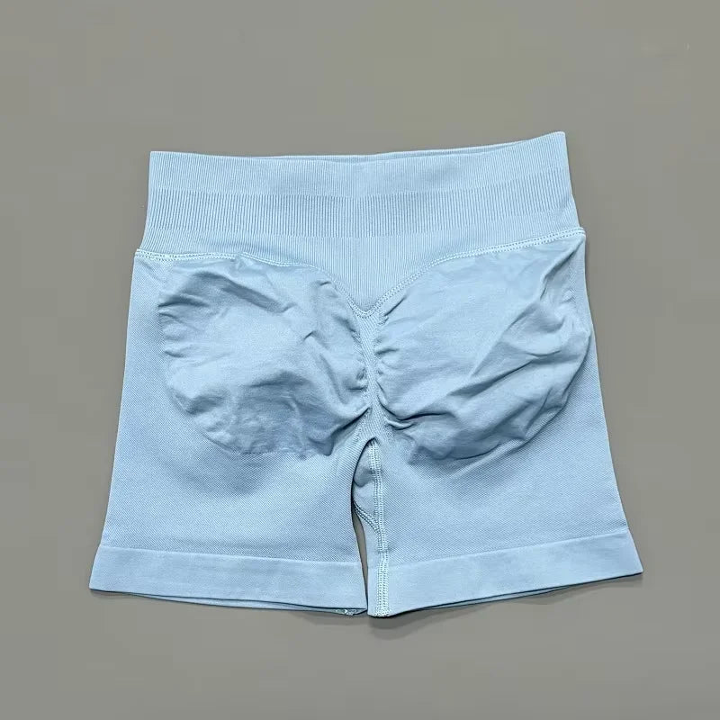 HISTELLO Impacts Shorts 4.5" Women Fitness Sports Biker Shorts Low Waist Gym Short Workout Scrunch Butt Yoga Seamless Leggings