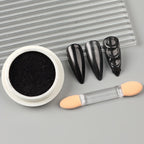 1 Box Chrome Black Nail Powder Metallic Rubbing Powder Pigment Magic Mirror Nail Glitter Charms Y2K Nail Art Decoration Manicure