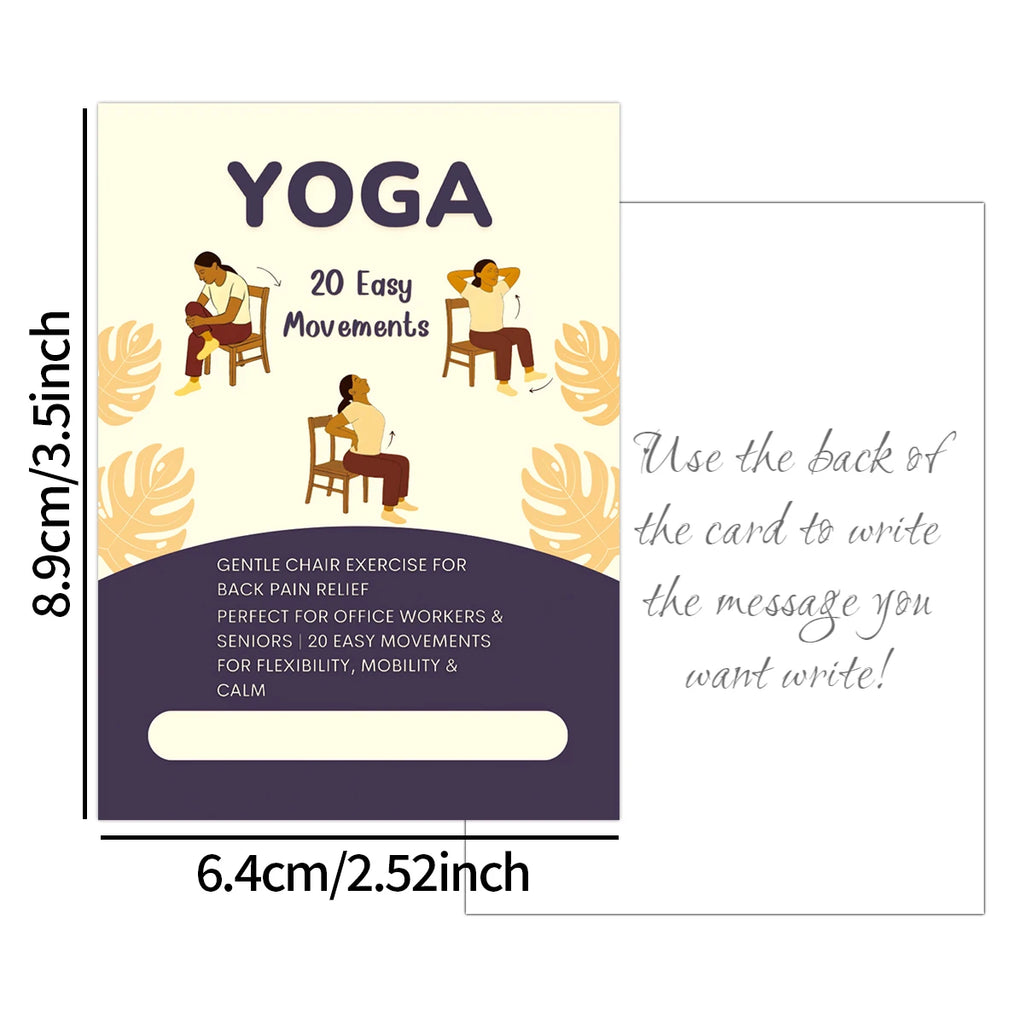 21pcs Seated Yoga Cards,Easy Chair Movements Poses Illustrated Step-By-Step Guide,Fitness Equipment Cards For Yoga Instructors