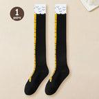 Women Knee High Socks Set 1 2 5 10 Pairs Cartoon Chicken Claw Print Funny Socks Fitness Sport Casual Slim Leg Tube Socks