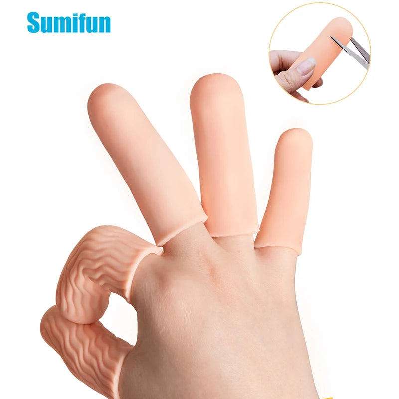 2Pcs/Pair 2Colors Silicone Finger Protector Spiral Protective Cover Non-Slip Waterproof Hand Injury Protection Health Care Tools