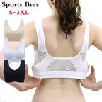 Women's Breathable Sports Vest Bra Sweat Absorbent Shockproof Pad Top For Track And Field Gym Running Fitness