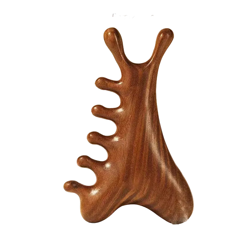 Multifunctional Meridian Wooden Massage Head Health Comb Guasha Point Comb Sandalwood Large Wide Tooth
