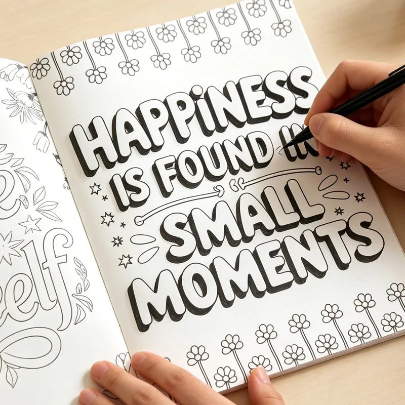Adult Stress Relieving Mental Health Coloring Book Inspirational Art Book 32 Motivational Words Cheer Yourself Up Perfect Gift