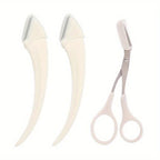 Eyebrow Trimmer Set – Curved Eyebrow Razor, Scissors & Comb | Easy Beauty Tool for Beginners