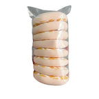 Pack of 5 reusable menstrual pads with close-up details on packaging.