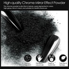 1 Box Chrome Black Nail Powder Metallic Rubbing Powder Pigment Magic Mirror Nail Glitter Charms Y2K Nail Art Decoration Manicure