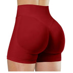 Summer High Waisted Yoga Shorts For Women Fashionable Fitness Running Pants Solid Color Elastic Tights