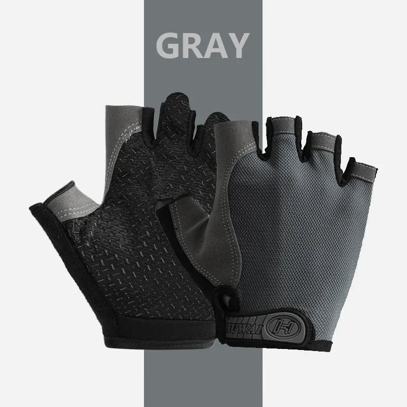 1 Pair Fingerless Gym Gloves For Men Women Breathable Anti Slip Training Gloves For Cycling Bicycle And Bodybuilding