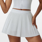 Women Pleated Tennis Skirt Set Fake Two Piece Look Anti Exposed Sports Fitness Badminton Golf Skirt Summer