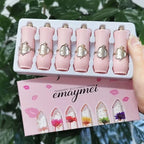 6Pcs/Box Crystal Clear Flower Jelly Lip Balm Kits Set Temperature Color Changing Lipstick Moisturizer Vitamin E Beauty Health