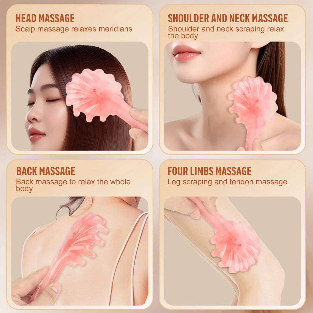 1pcs Shell Shaped Head Massage Comb Long Handled Resin Massage Combs Head Massager Meridian Scraping Scalp Massage Health Tools
