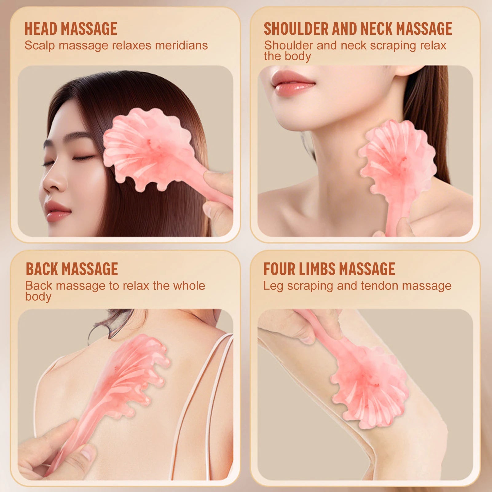1pcs Shell Shaped Head Massage Comb Long Handled Resin Massage Combs Head Massager Meridian Scraping Scalp Massage Health Tools