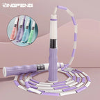 Segmented Jump Rope With Soft Bead Handles Tangle Free Design Adjustable School Sports Kids Home Fitness Training