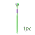 4pcs Soft Bristle 3-sided Toothbrush Gentle Clean Adult Teeth Brush for Complete Gum Care Autism Sensory Design Oral Health Tool