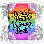 1PC 30-Page Mental Health Coloring Book, Exquisite Floral Patterns, Inspirational Quotes, Stress Relief