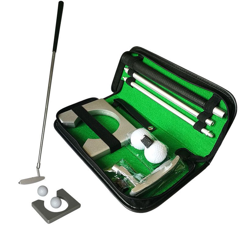Golf Putting Practice Set With Putter Head Balls And Goal In A Portable Zipper Bag For Home Practice - Muliva