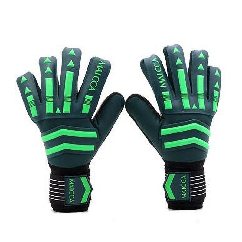 Green Latex Goalkeeper Gloves For Football Training One Pair Sizes 7 8 9 10 Gender Neutral - Muliva