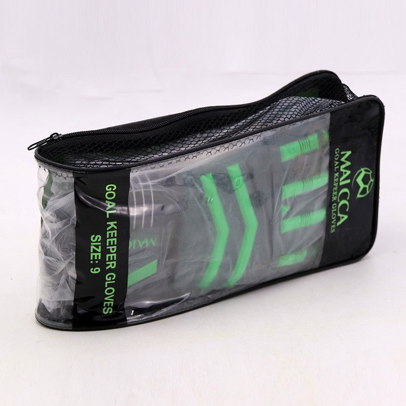 Green Latex Goalkeeper Gloves For Football Training One Pair Sizes 7 8 9 10 Gender Neutral - Muliva