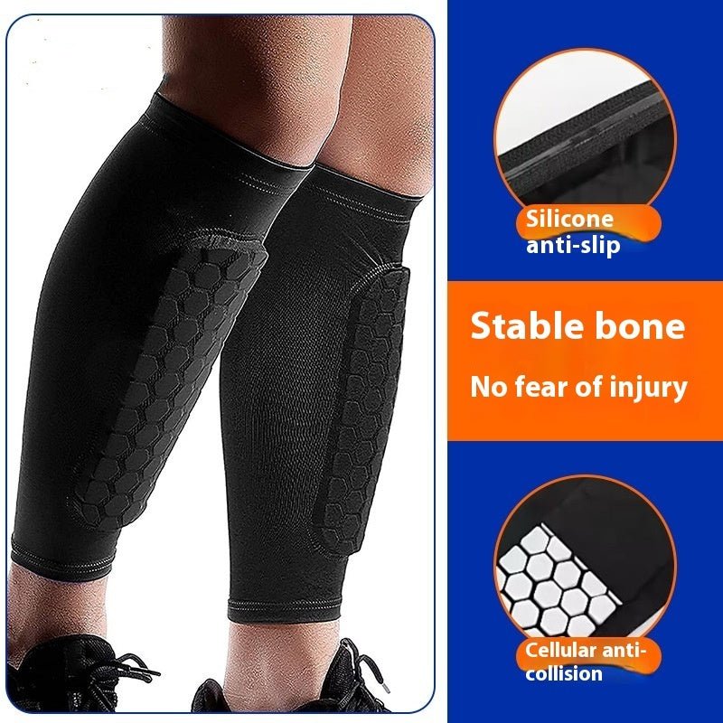 Honeycomb Shank Protection Foot Sock For Men Non Slip Anti Collision For Running Cycling Hiking Fitness Health - Muliva