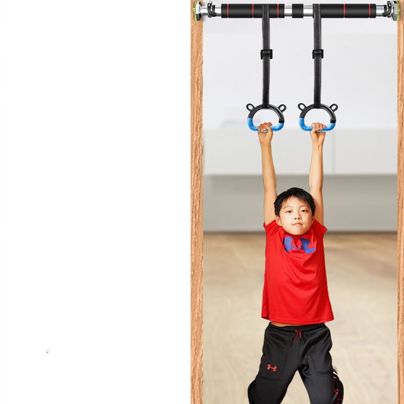 Kids Home Fitness Rings Set With 1m Or 2m Slings Blue And Yellow Pairs Easy Portable Assembly For Home Exercise - Muliva