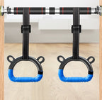 Kids Home Fitness Rings Set With 1m Or 2m Slings Blue And Yellow Pairs Easy Portable Assembly For Home Exercise - Muliva