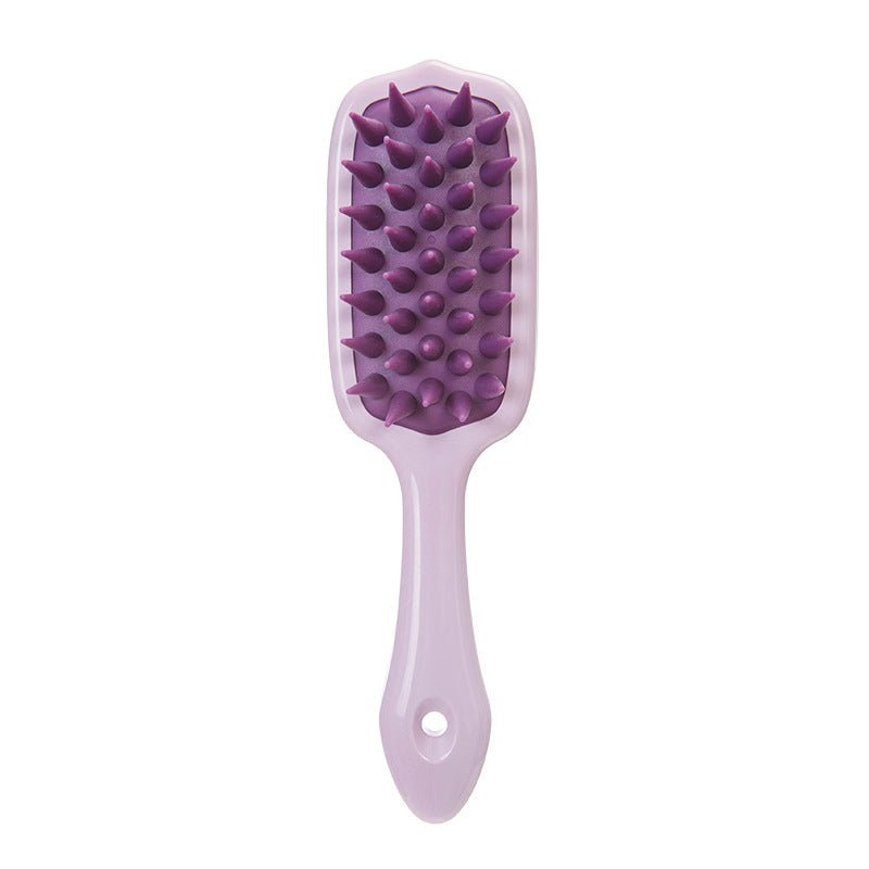 Long Handle Silicone Head Massage Comb For Scalp Relaxation With ABS Body And TPE Bristles In Multiple Colors - Muliva