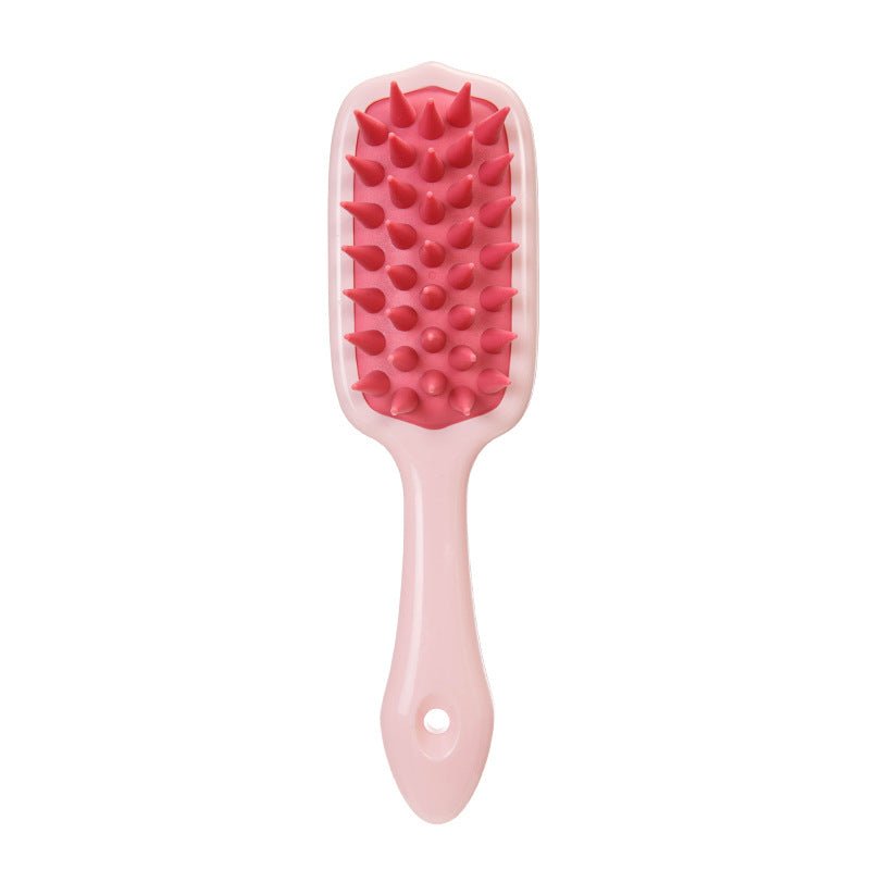 Long Handle Silicone Head Massage Comb For Scalp Relaxation With ABS Body And TPE Bristles In Multiple Colors - Muliva