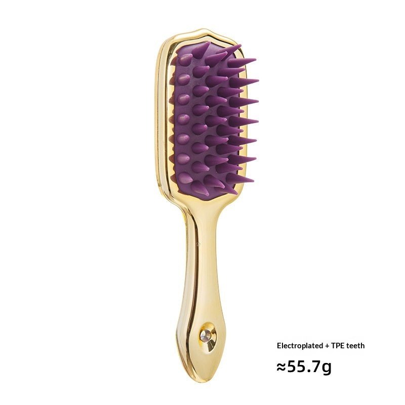 Long Handle Silicone Head Massage Comb For Scalp Relaxation With ABS Body And TPE Bristles In Multiple Colors - Muliva