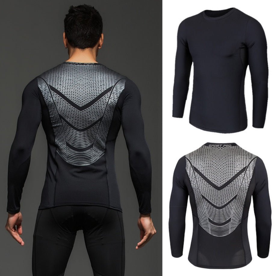 Men's Long Sleeve Training T Shirt Polyester Sportswear For Autumn And Winter Athletic Gym Wear - Muliva