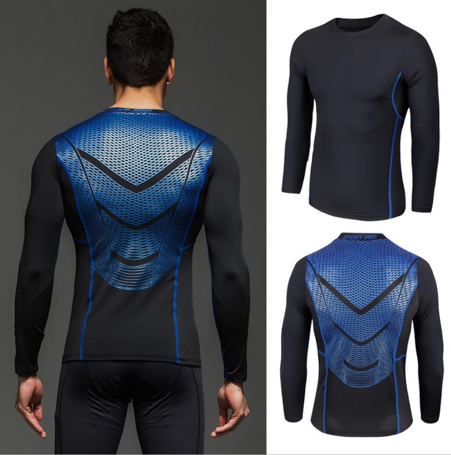 Men's Long Sleeve Training T Shirt Polyester Sportswear For Autumn And Winter Athletic Gym Wear - Muliva