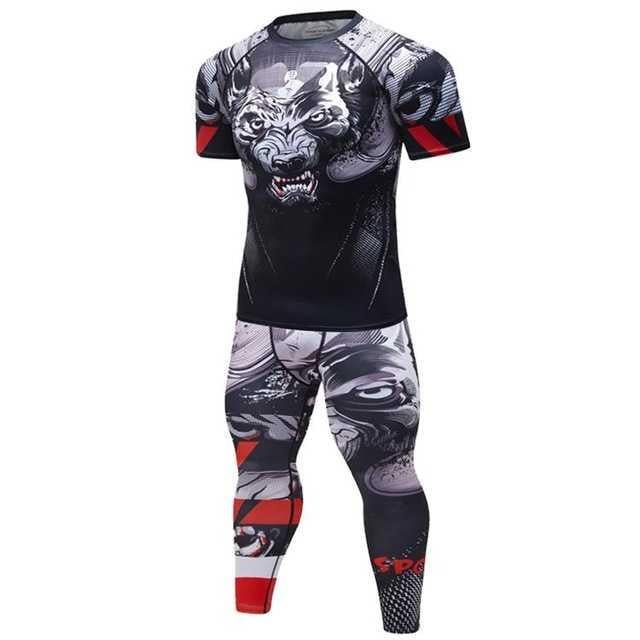 Mens Sports Suit For Men Running Clothes Yoga Set Sport Wear Training Outfit For Exercise And Fitness - Muliva