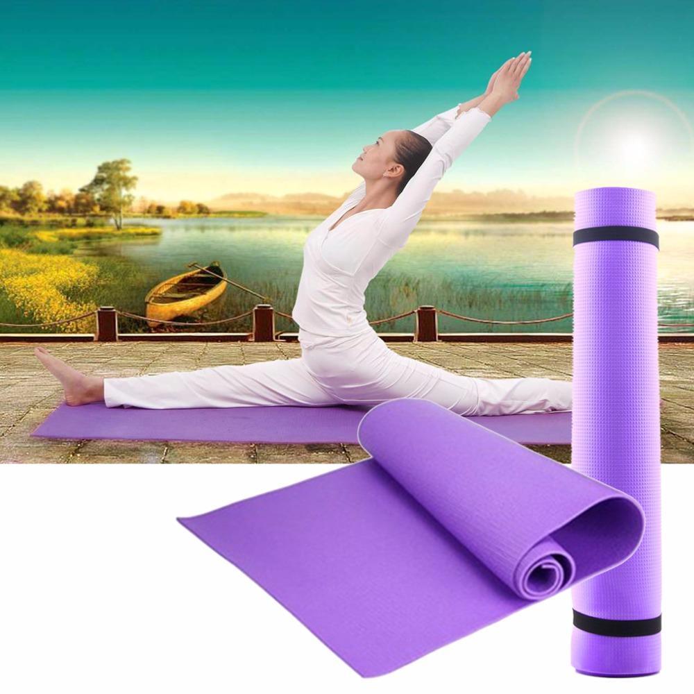 Non Slip Thick Yoga Mat With Waterproof Dustproof Surface For Home Gym And Studio Cushioning - Muliva