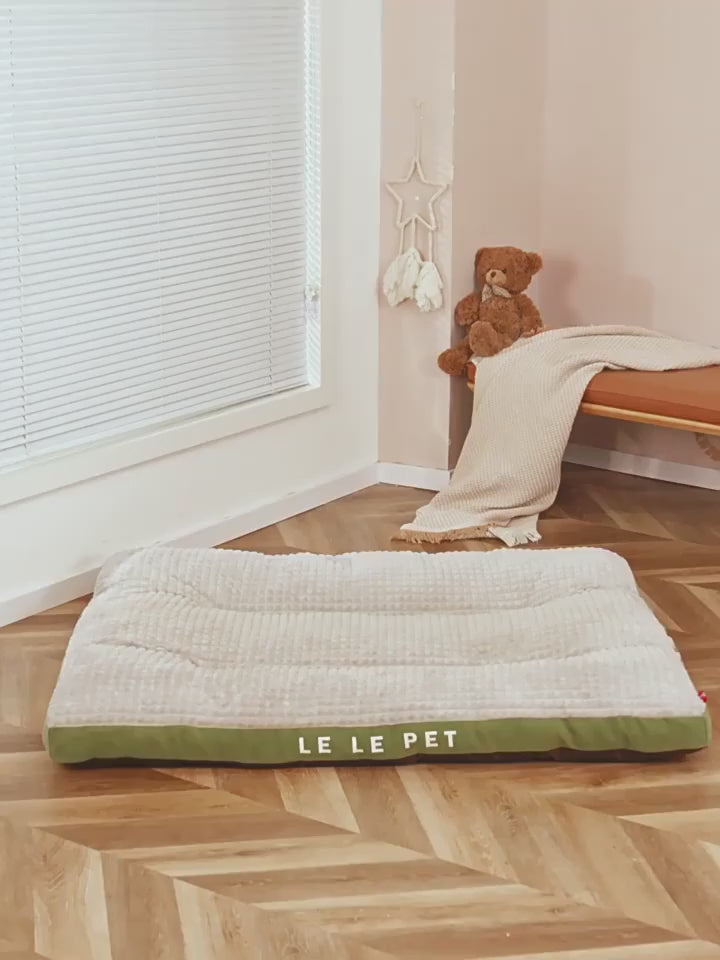 Corduroy Dog Bed Mat Oversized Washable Cushion for Medium and Large Dogs