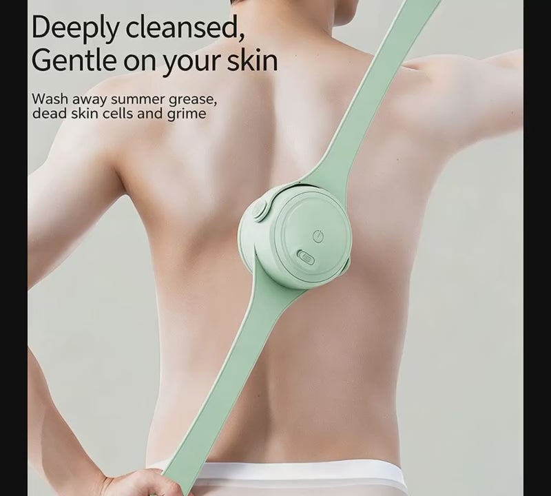 Waterproof Electric Body Brush with Long Handle and Rotatable Heads