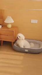 All-Season Dog Bed Washable Cushion with Raised Edges for Cats and Small Dogs