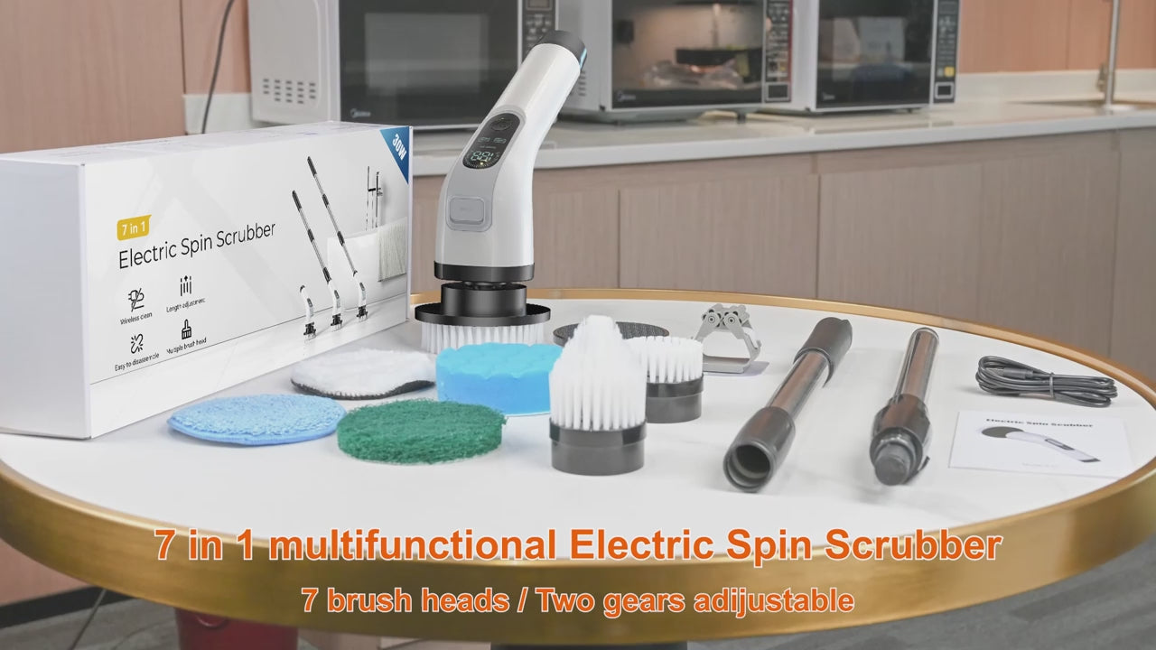 Cordless Electric Spin Scrubber with Extension Handle A11