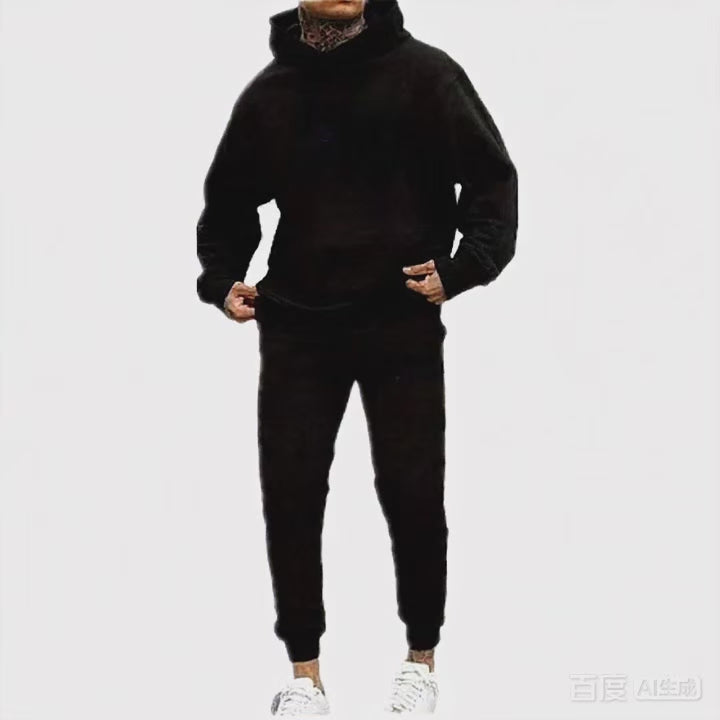 Men's Casual Crewneck Sweatshirt and Jogger Pants Tracksuit Set