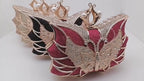 Hollow Butterfly Evening Clutch Bag with Sequins and Diamonds